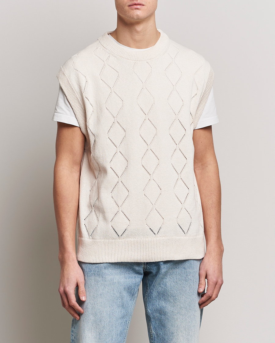 Herren | Pullover | NN07 | Crew Neck Vest Ecru