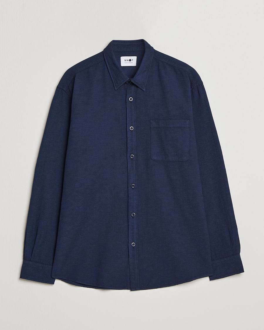 Herren | Hemden | NN07 | Deon Jacquard Shirt Navy Blue