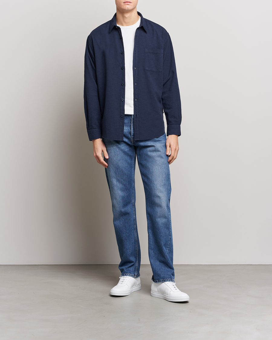 Herren | Hemden | NN07 | Deon Jacquard Shirt Navy Blue