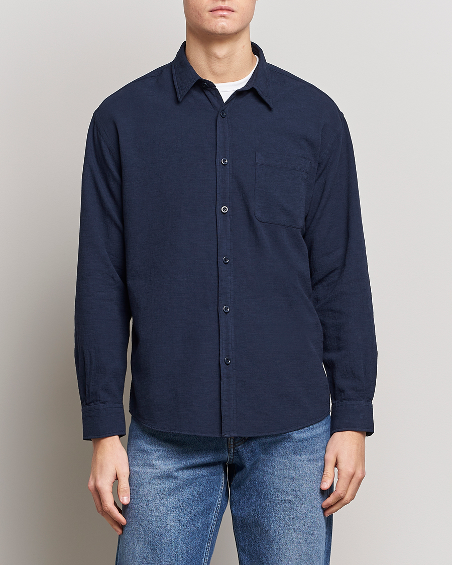 Herren | Hemden | NN07 | Deon Jacquard Shirt Navy Blue