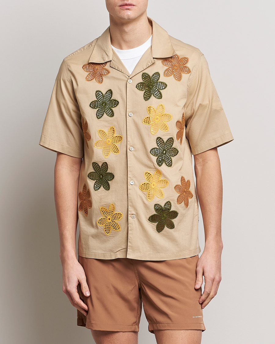 Herren | Hemden | NN07 | Julio Flower Short Sleeve Shirt Cream