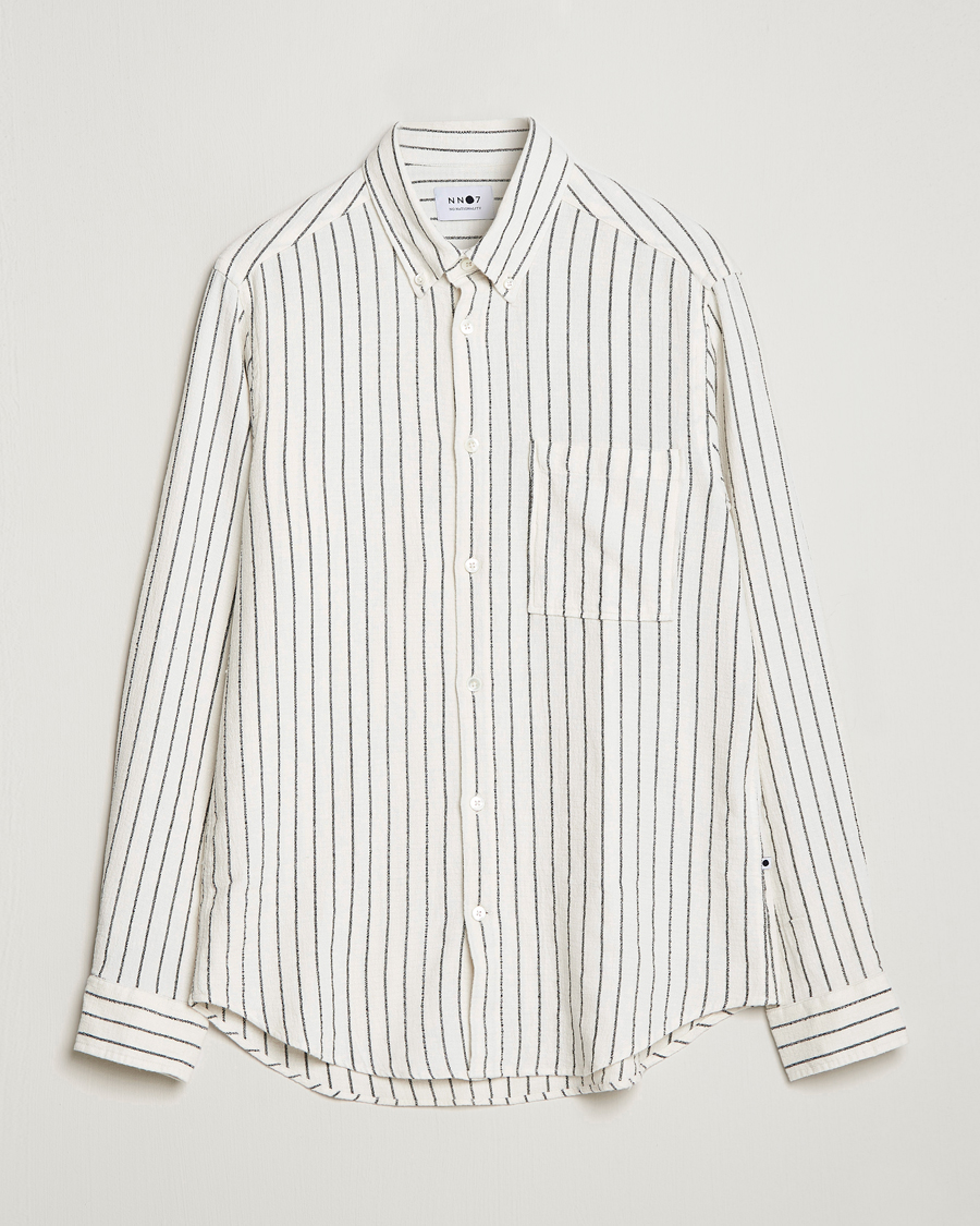 Herren | Hemden | NN07 | Arne Linen Striped Shirt Navy/White