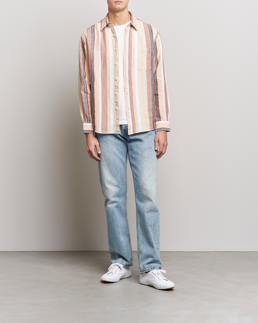 Herren | Hemden | NN07 | Deon Linen Striped Shirt Multi
