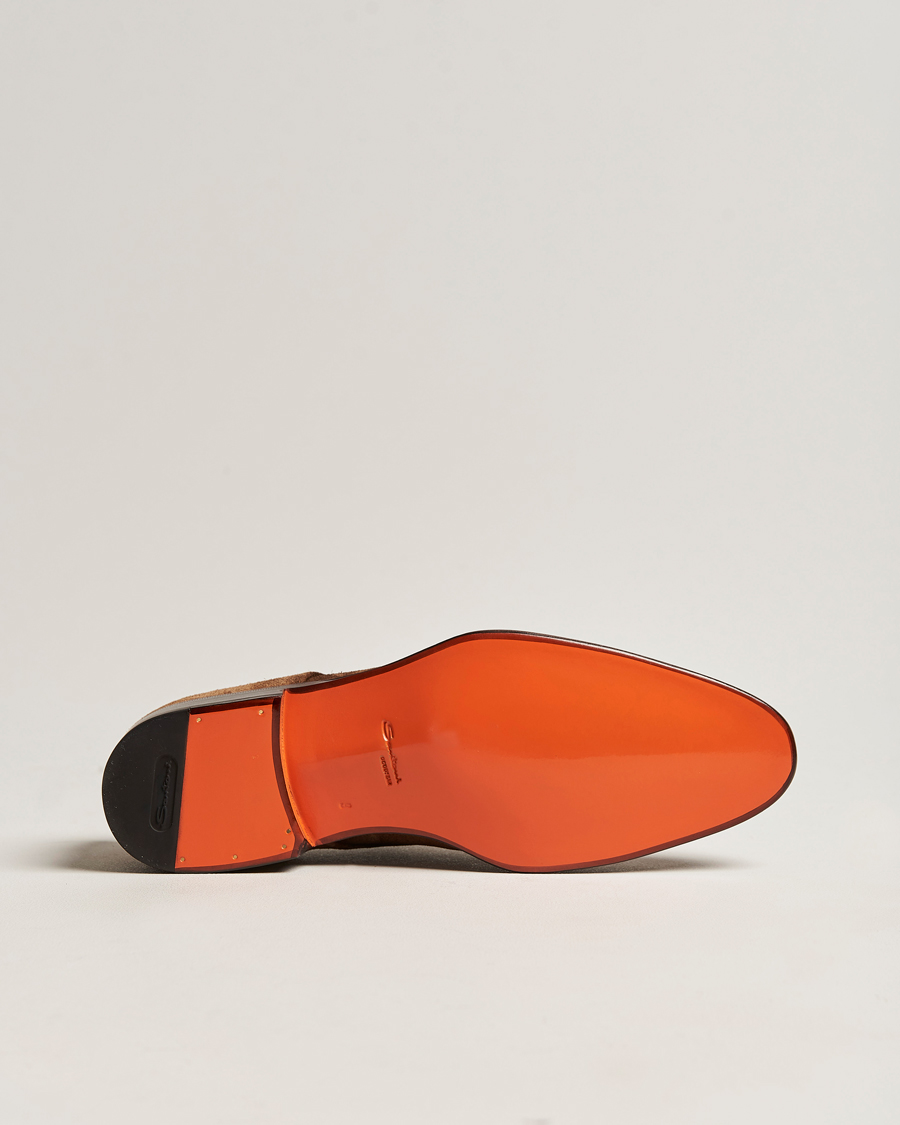 Herren | Santoni Double Monk Shoe Brown Suede | Santoni | Double Monk Shoe Brown Suede
