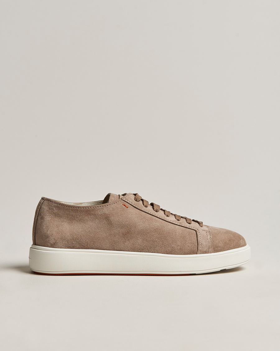 Herren | Santoni Plain Sneaker Beige Suede | Santoni | Plain Sneaker Beige Suede