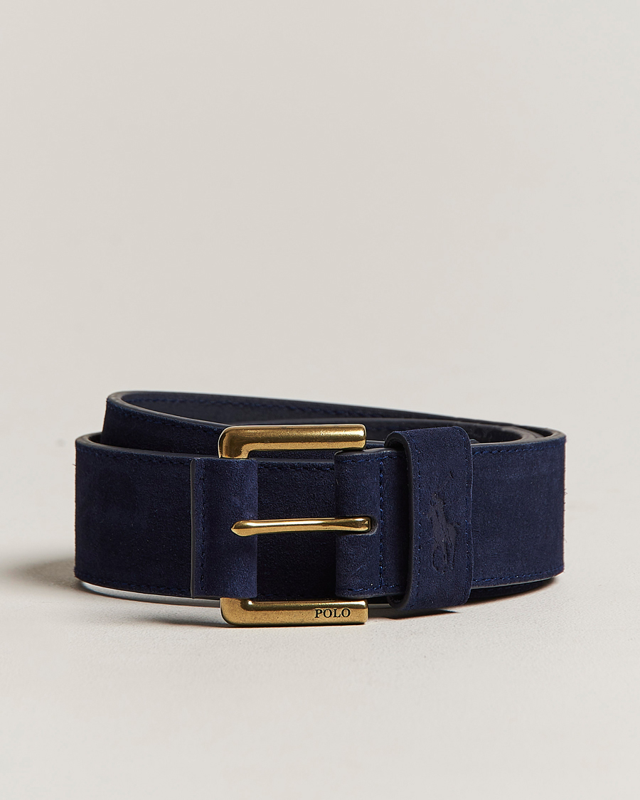 Herren | Polo Ralph Lauren Suede Belt Navy | Polo Ralph Lauren | Suede Belt Navy