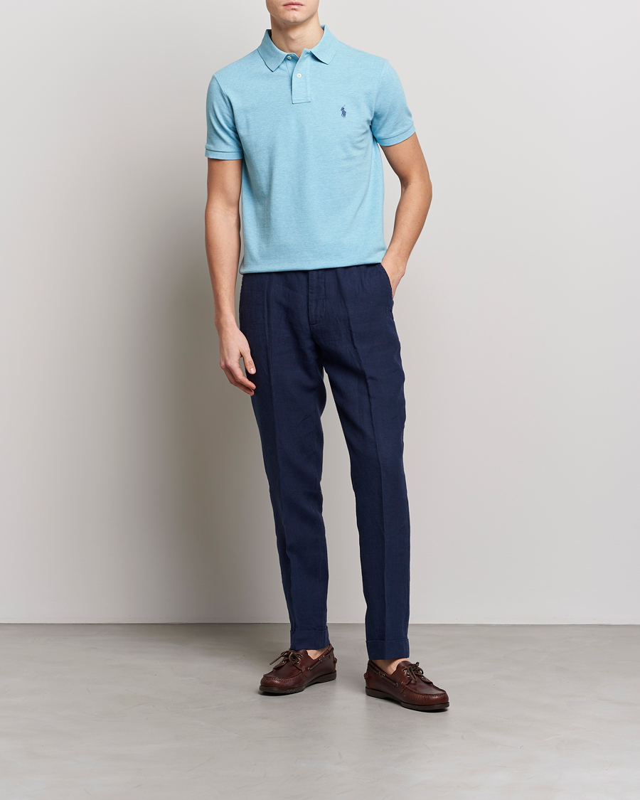 Herren | Poloshirts | Polo Ralph Lauren | Custom Slim Fit Polo Watchhill Blue Heather