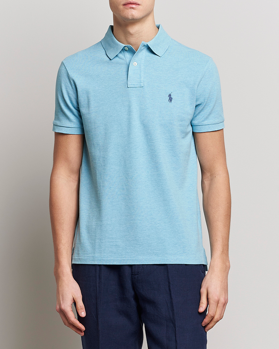 Herren | Poloshirts | Polo Ralph Lauren | Custom Slim Fit Polo Watchhill Blue Heather