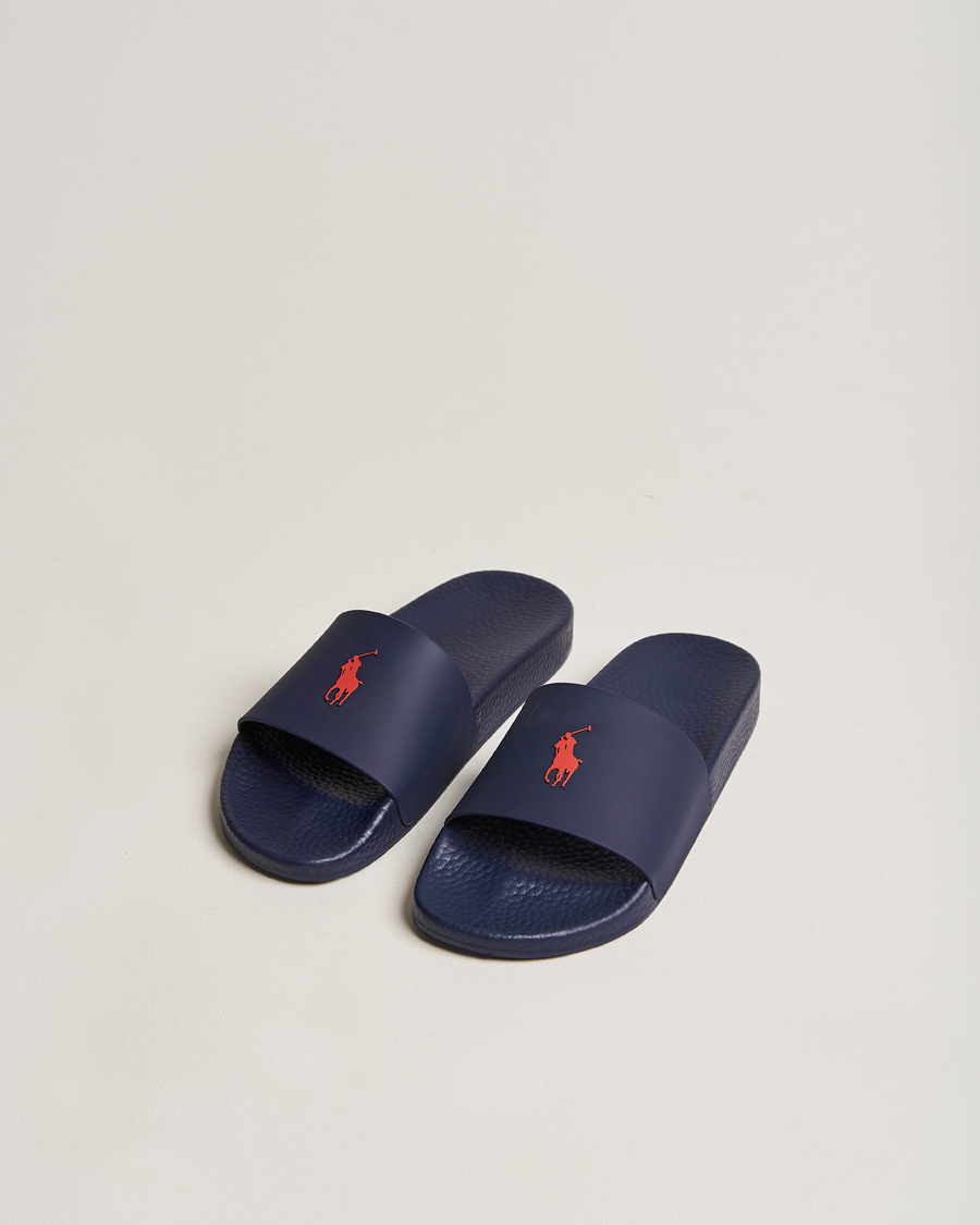 Herren | Polo Ralph Lauren Logo Slides Navy | Polo Ralph Lauren | Logo Slides Navy