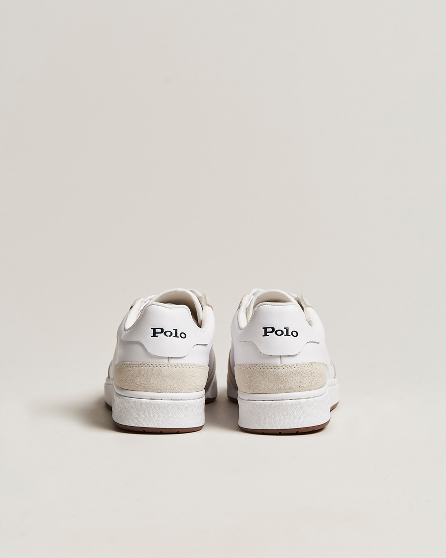 Herren | Polo Ralph Lauren CRT Leather/Suede Sneaker White/Navy | Polo Ralph Lauren | CRT Leather/Suede Sneaker White/Navy