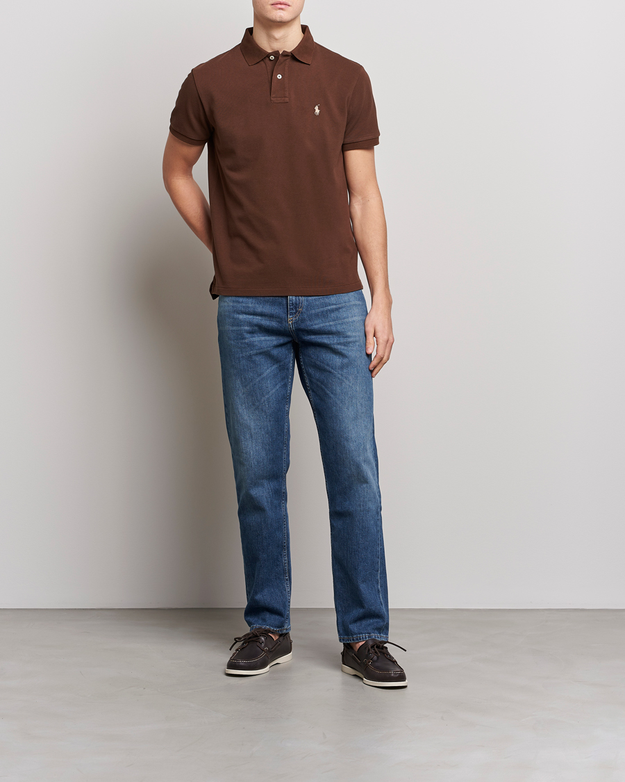 Herren | Poloshirts | Polo Ralph Lauren | Custom Slim Fit Polo Branch Brown