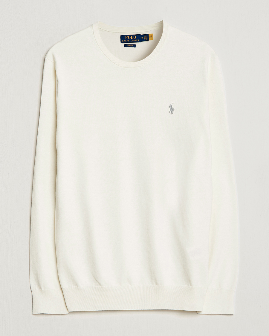 Herren | Pullover | Polo Ralph Lauren | Cotton Crew Neck Sweater Antique Cream