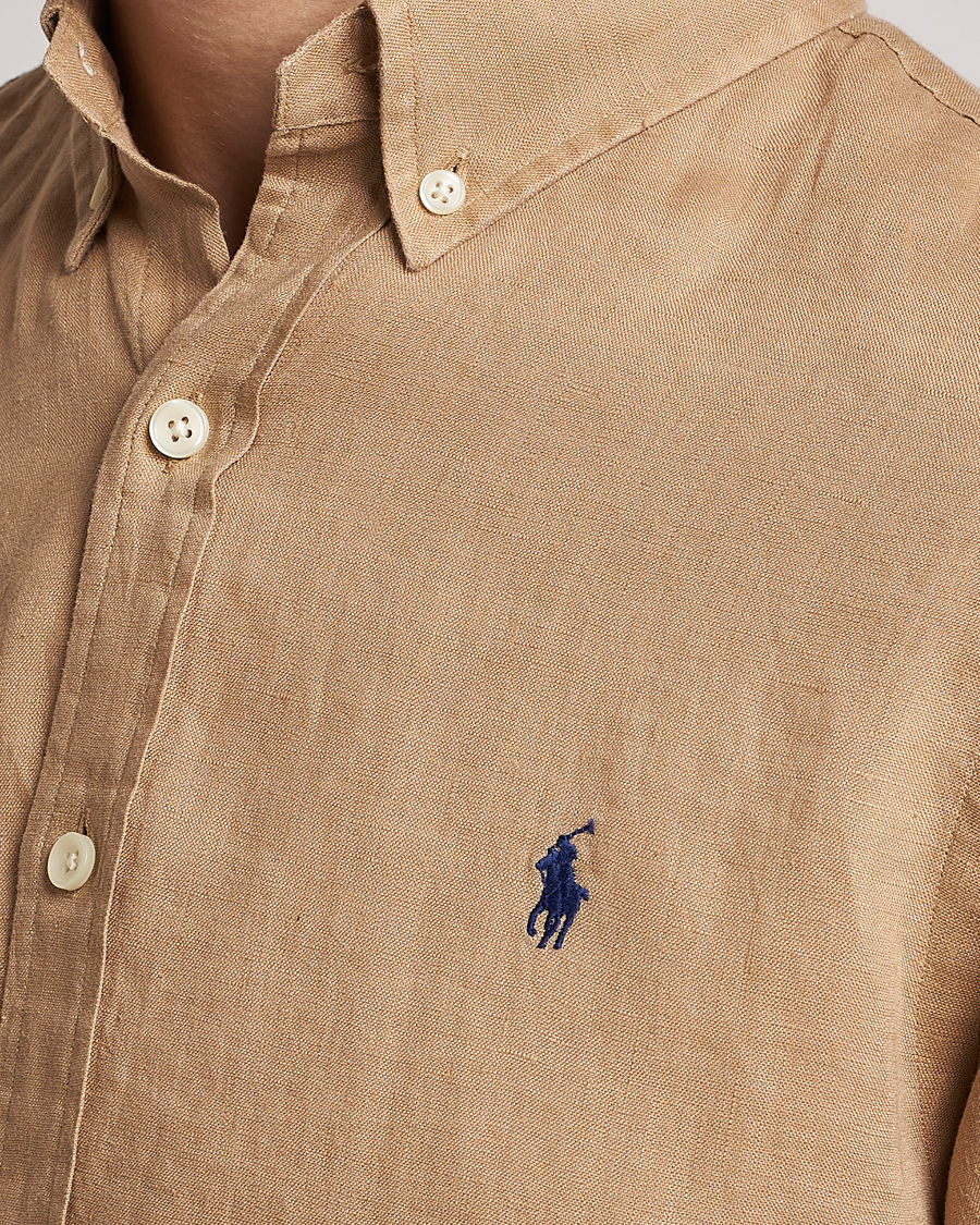 Herren | Hemden | Polo Ralph Lauren | Slim Fit Linen Button Down Shirt Vintage Khaki