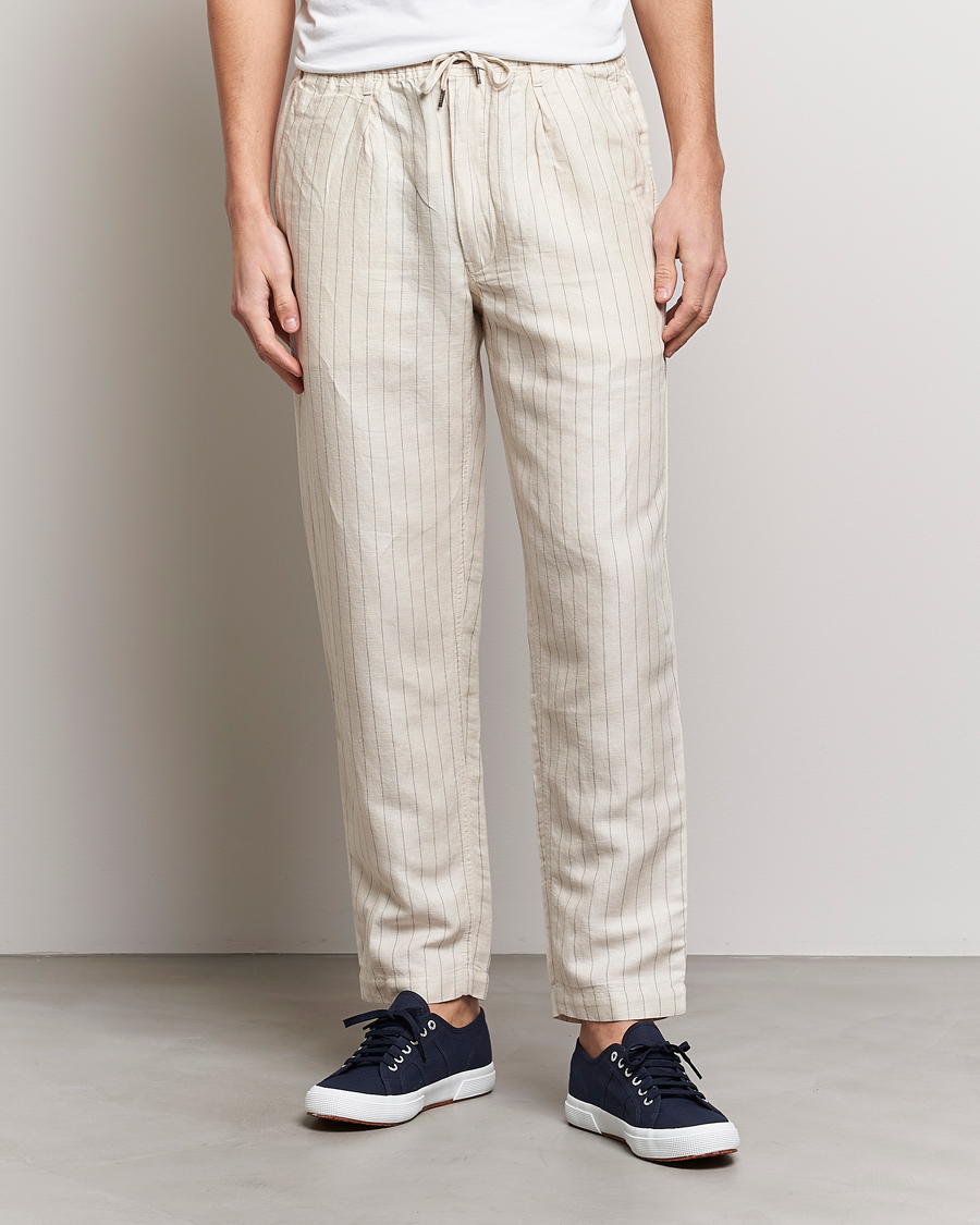 Herren | Hosen | Polo Ralph Lauren | Prepster Linen/Tencel Pinstripe Trousers Andover Cream