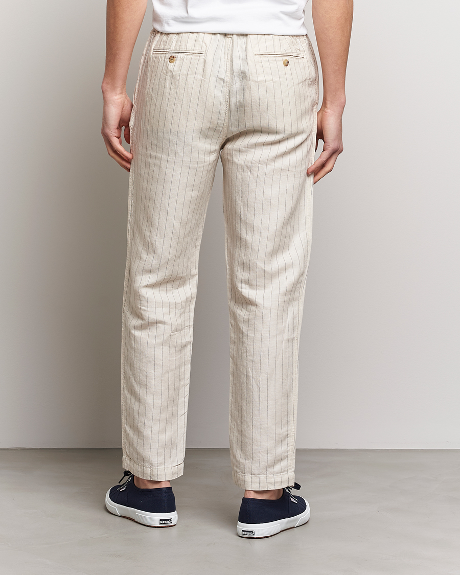 Herren | Hosen | Polo Ralph Lauren | Prepster Linen/Tencel Pinstripe Trousers Andover Cream