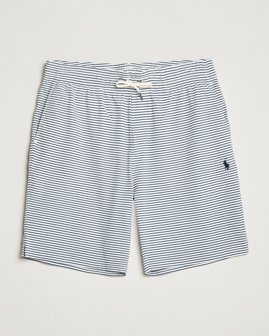 Herren | Shorts | Polo Ralph Lauren | Brused Spa Jersey Striped Sweatshorts White/Blue