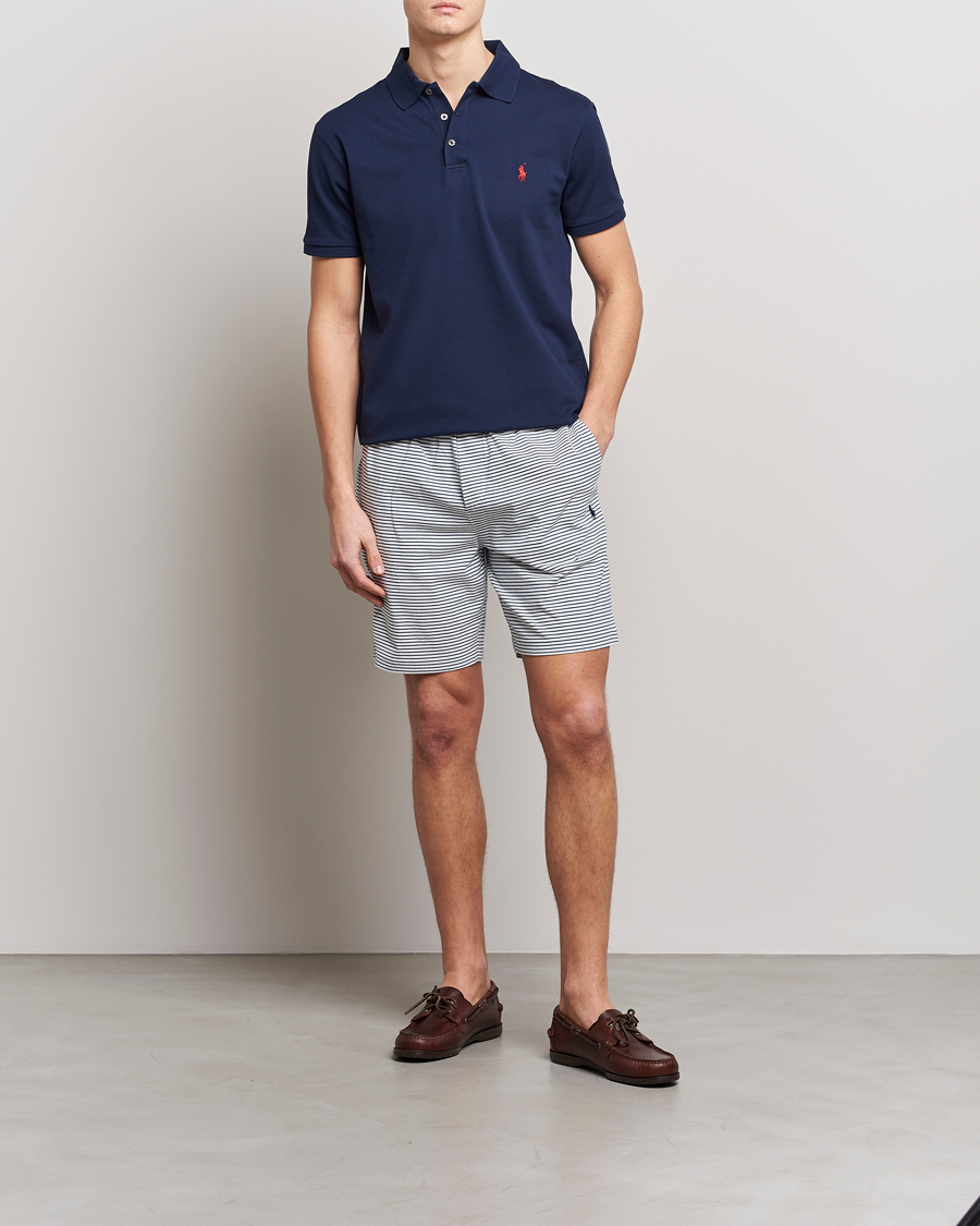 Herren | Shorts | Polo Ralph Lauren | Brused Spa Jersey Striped Sweatshorts White/Blue