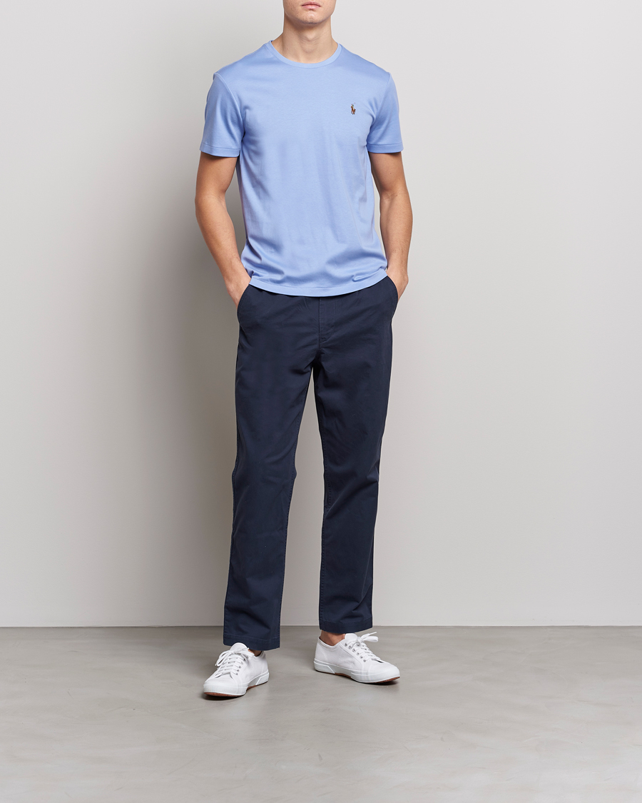 Herren | T-Shirts | Polo Ralph Lauren | Luxury Pima Cotton Crew Neck T-Shirt Lafayette Blue