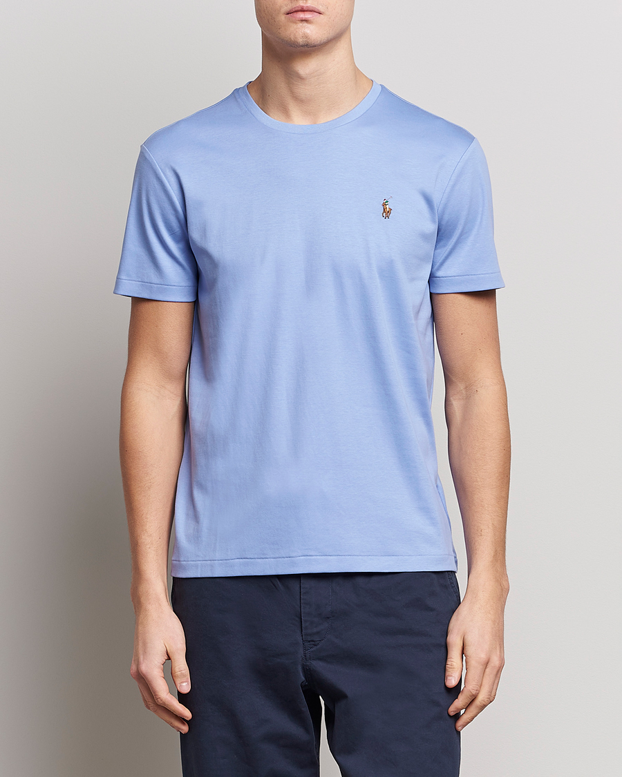 Herren | T-Shirts | Polo Ralph Lauren | Luxury Pima Cotton Crew Neck T-Shirt Lafayette Blue