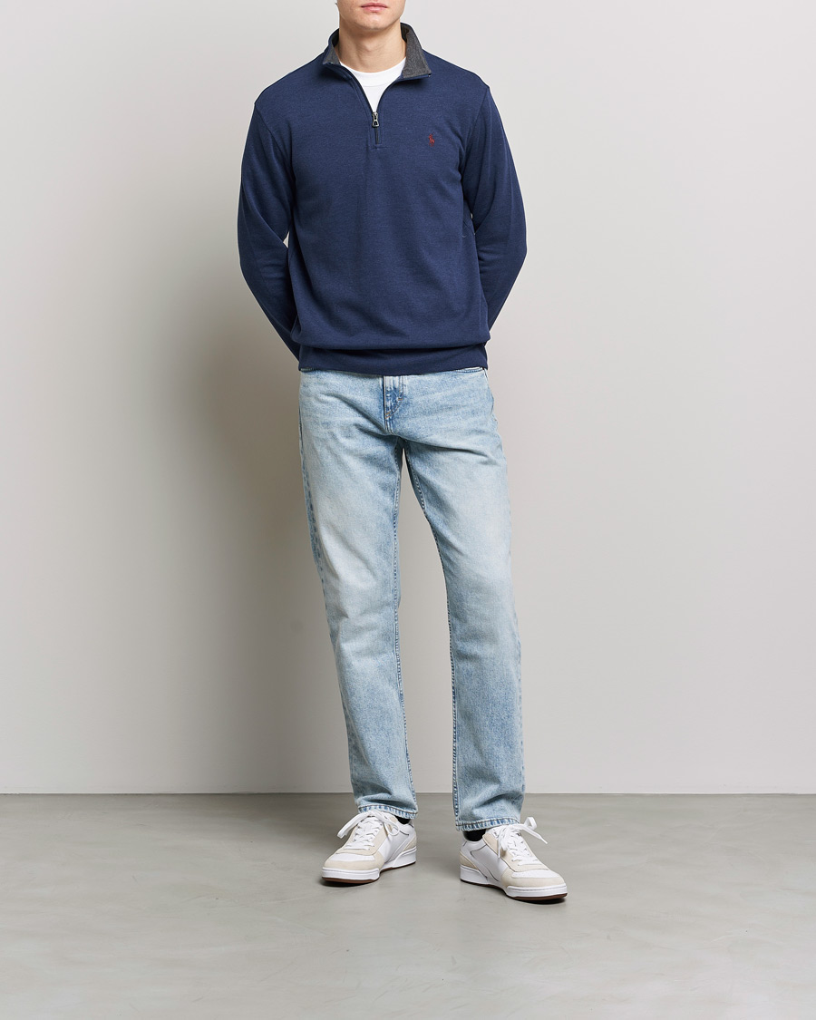 Herren | Pullover | Polo Ralph Lauren | Double Knit Half-Zip Sweater Spring Navy Heather