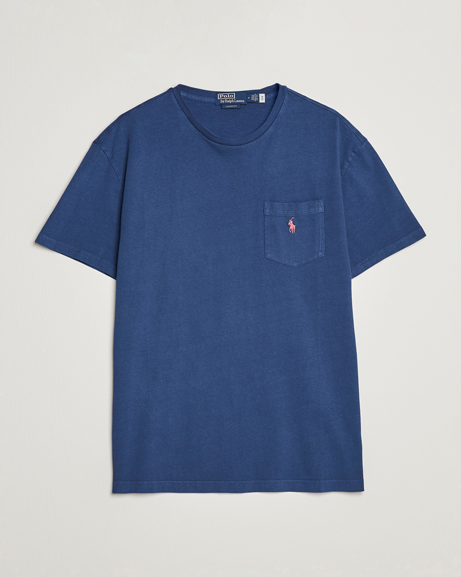 Herren | T-Shirts | Polo Ralph Lauren | Cotton/Linen Crew Neck T-Shirt Light Navy