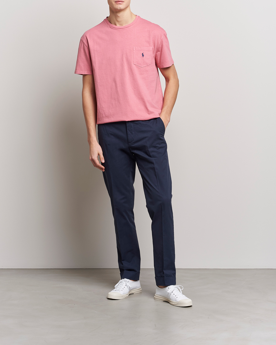 Herren | T-Shirts | Polo Ralph Lauren | Cotton/Linen Crew Neck T-Shirt Desert Rose