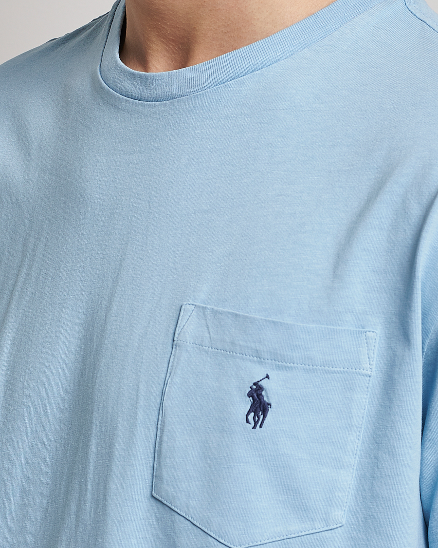 Herren | T-Shirts | Polo Ralph Lauren | Cotton/Linen Crew Neck T-Shirt Powder Blue