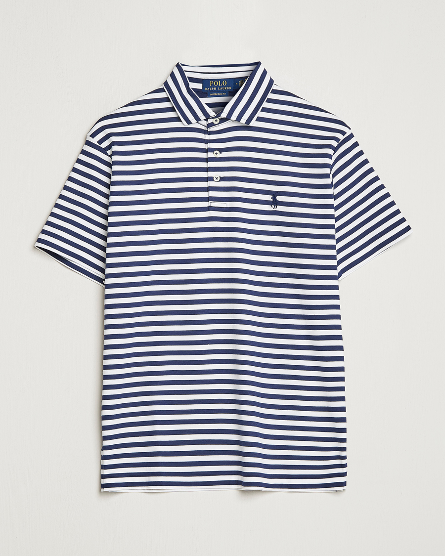 Herren | Poloshirts | Polo Ralph Lauren | Pima Cotton Striped Polo Navy/White