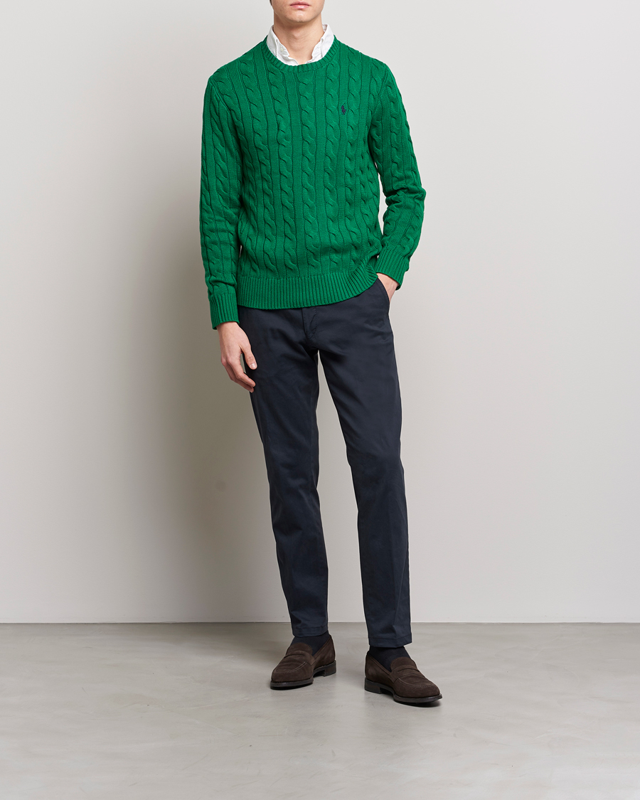 Herren | Pullover | Polo Ralph Lauren | Cotton Cable Pullover Athletic Green