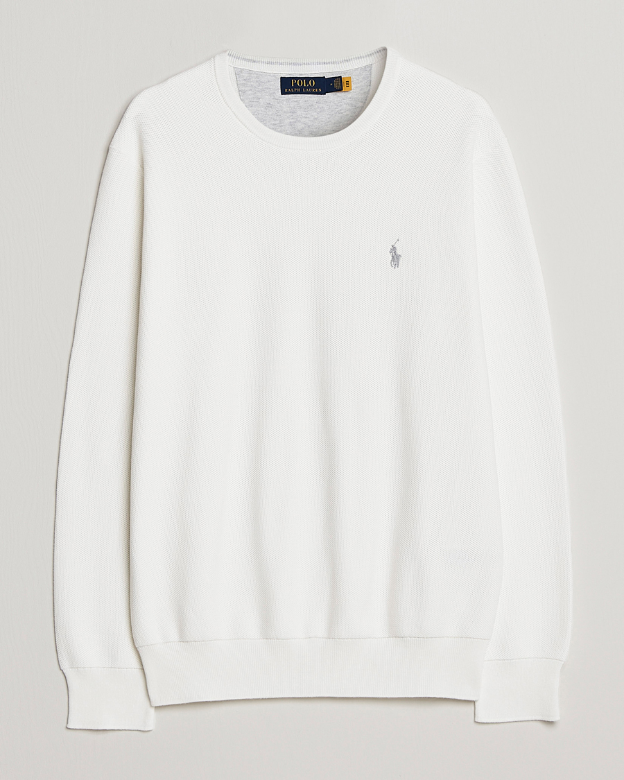 Herren | Pullover | Polo Ralph Lauren | Textured Crew Neck Sweater Deckwash White