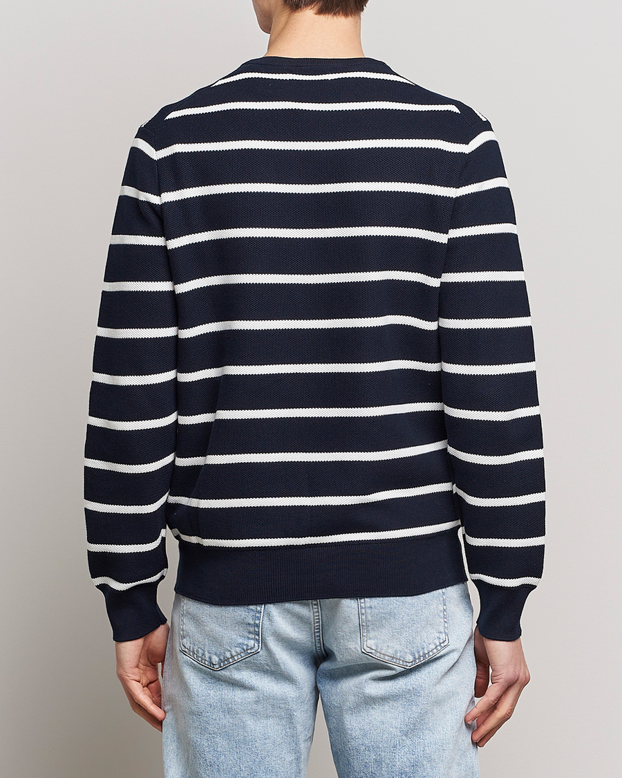 Herren | Pullover | Polo Ralph Lauren | Textured Striped Crew Neck Sweater Navy/White