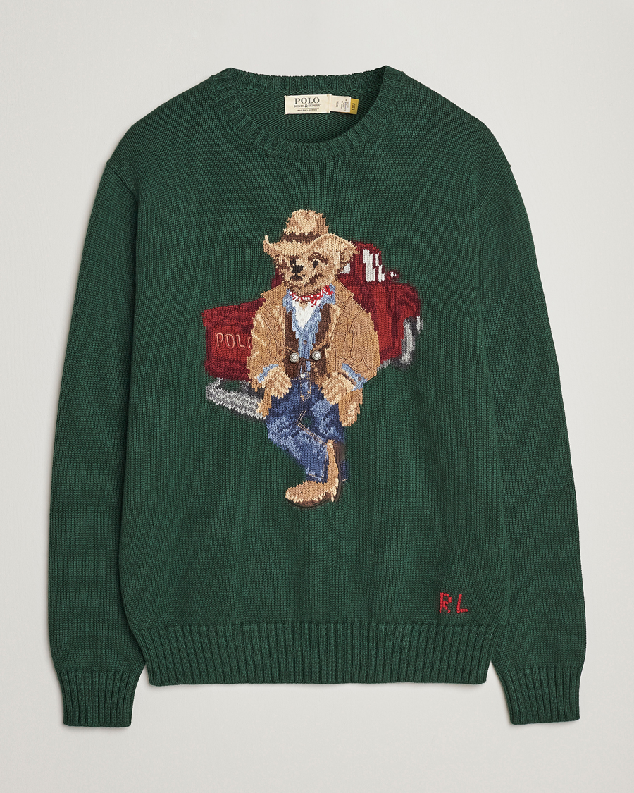 Herren | Pullover | Polo Ralph Lauren | Knitted Crew Neck Bear Sweater New Forest Heather