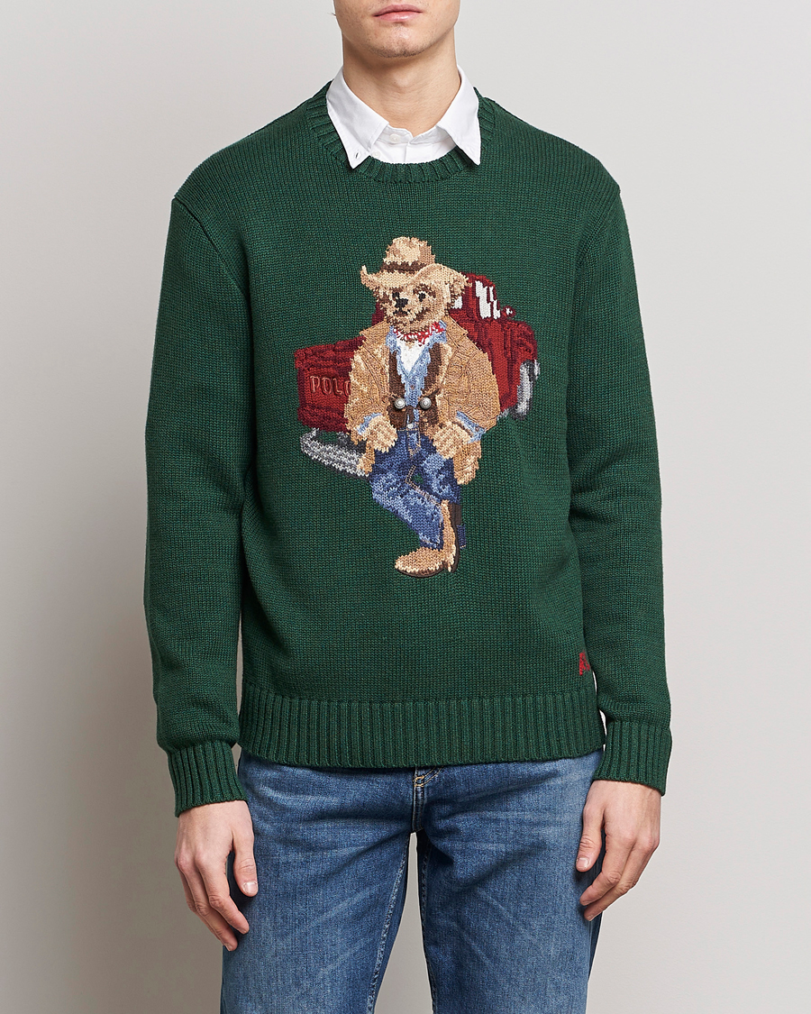 Herren | Pullover | Polo Ralph Lauren | Knitted Crew Neck Bear Sweater New Forest Heather