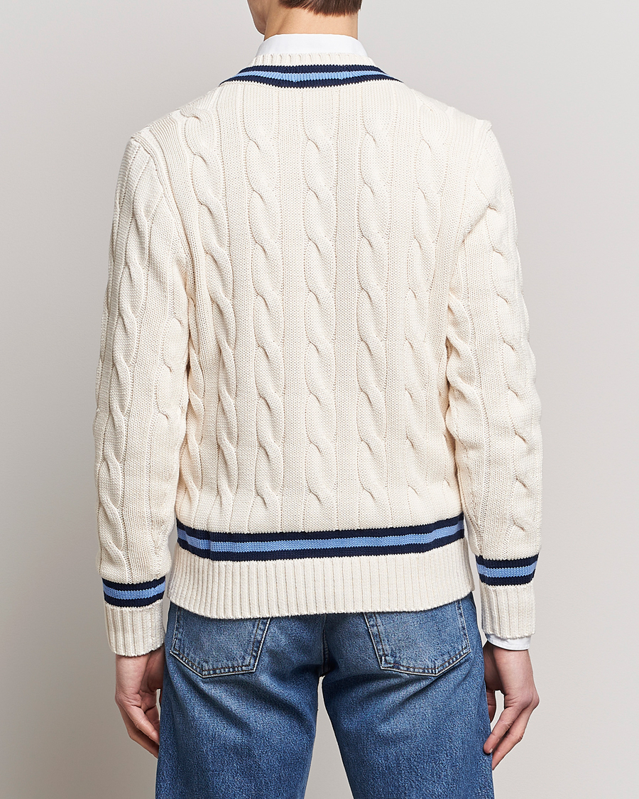 Herren | Pullover | Polo Ralph Lauren | Cricket Sweater Cream/Navy Stripe
