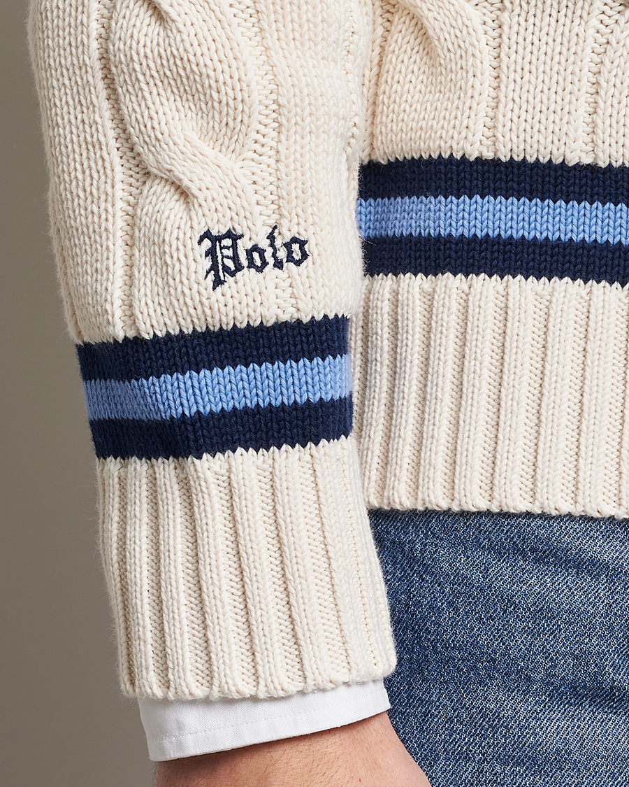 Herren | Pullover | Polo Ralph Lauren | Cricket Sweater Cream/Navy Stripe