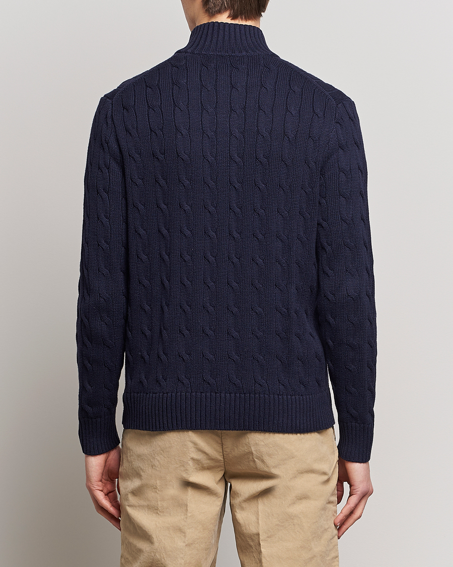 Herren | Pullover | Polo Ralph Lauren | Cotton Cable Full Zip Hunter Navy