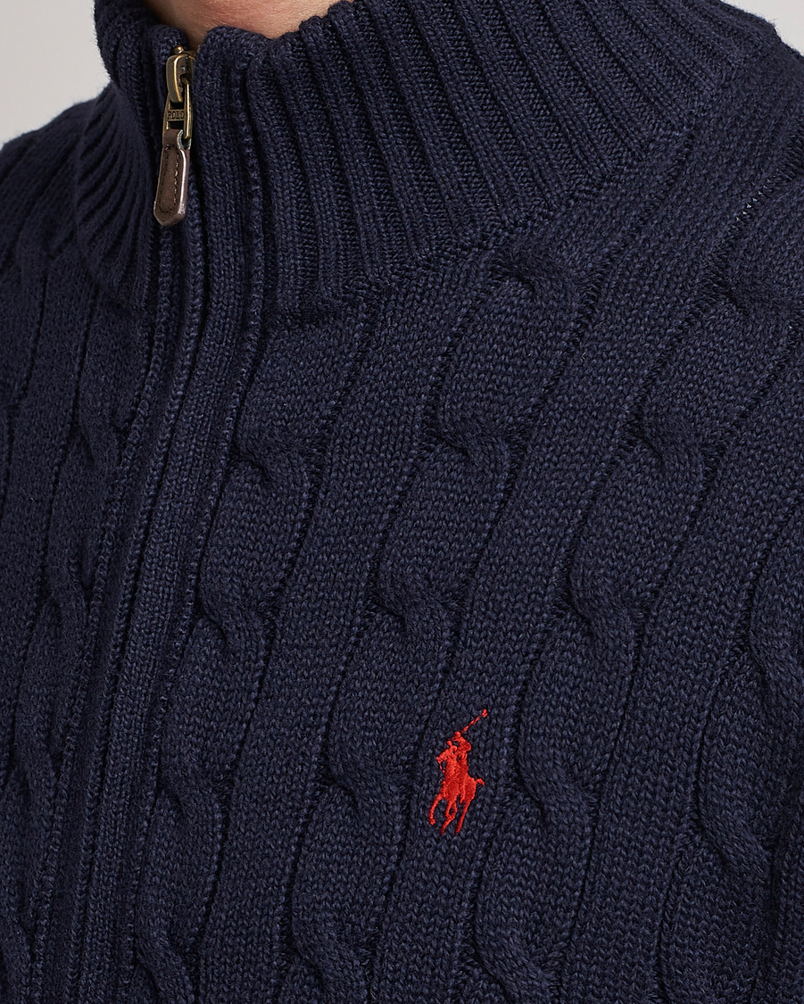 Herren | Pullover | Polo Ralph Lauren | Cotton Cable Full Zip Hunter Navy