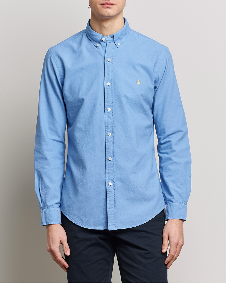 Herren | Oxfordhemden | Polo Ralph Lauren | Slim Fit Garment Dyed Oxford Shirt Blue