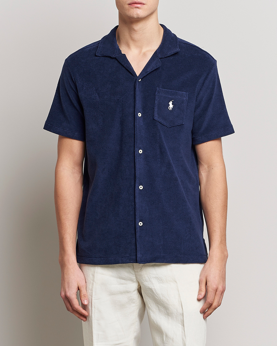 Herren | Freizeithemden | Polo Ralph Lauren | Cotton Terry Short Sleeve Shirt Newport Navy