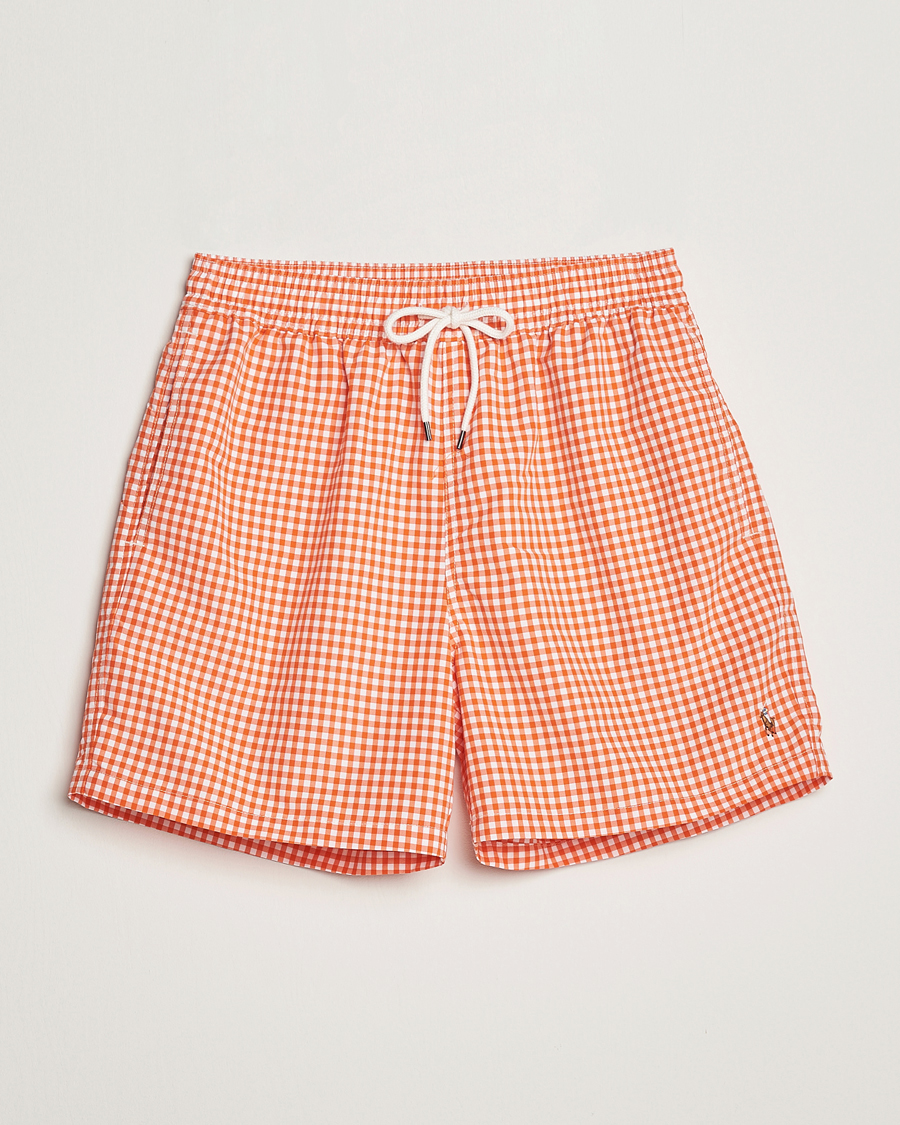 Herren | Badehosen | Polo Ralph Lauren | Traveler Gingham Swimshorts Sailing Orange