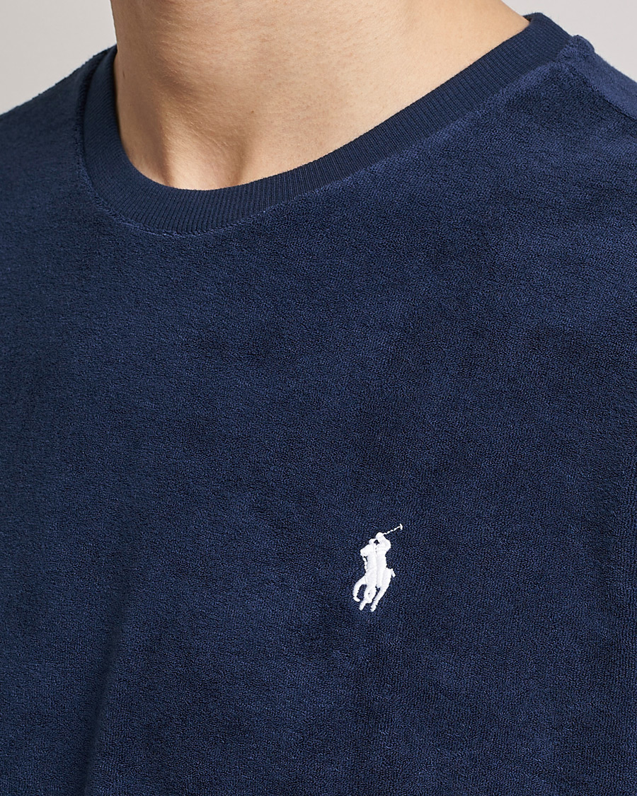 Herren | T-Shirts | Polo Ralph Lauren | Cotton Terry Crew Neck T-shirt Newport Navy