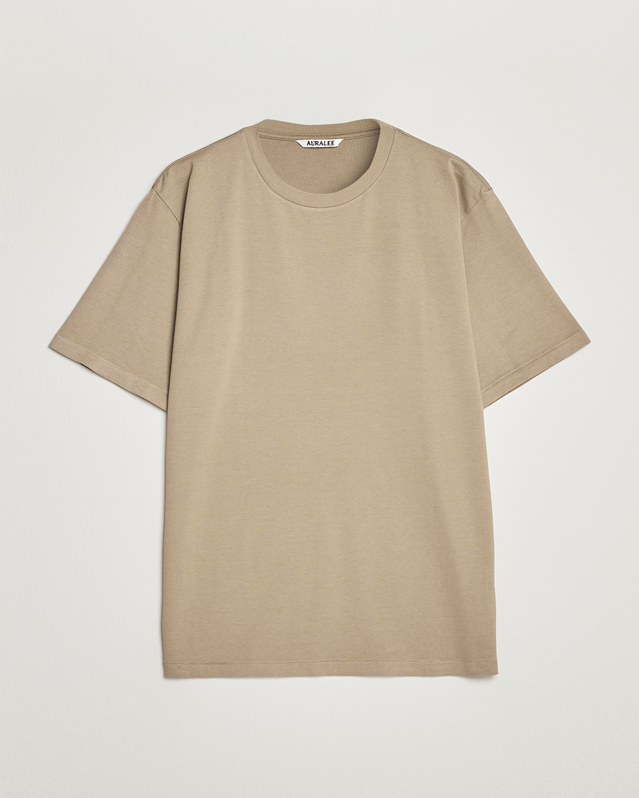 Herren | T-Shirts | Auralee | Luster Plaiting T-Shirt Khaki Grey