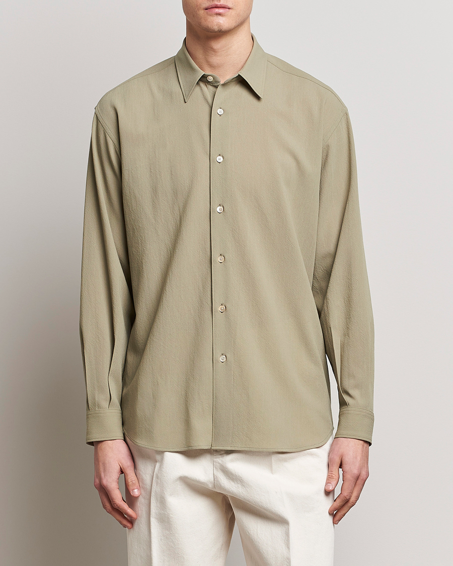 Herren | Hemden | Auralee | Viyella Wool Shirt Light Khaki