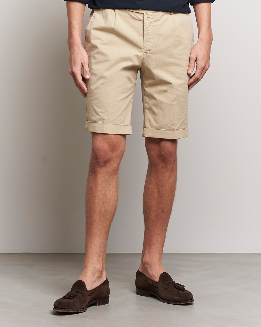 Herren | Shorts | Briglia 1949 | Pleated Cotton Shorts Beige