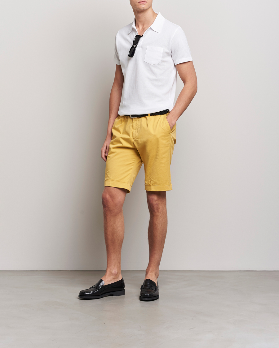 Herren | Shorts | Briglia 1949 | Pleated Cotton Shorts Yellow