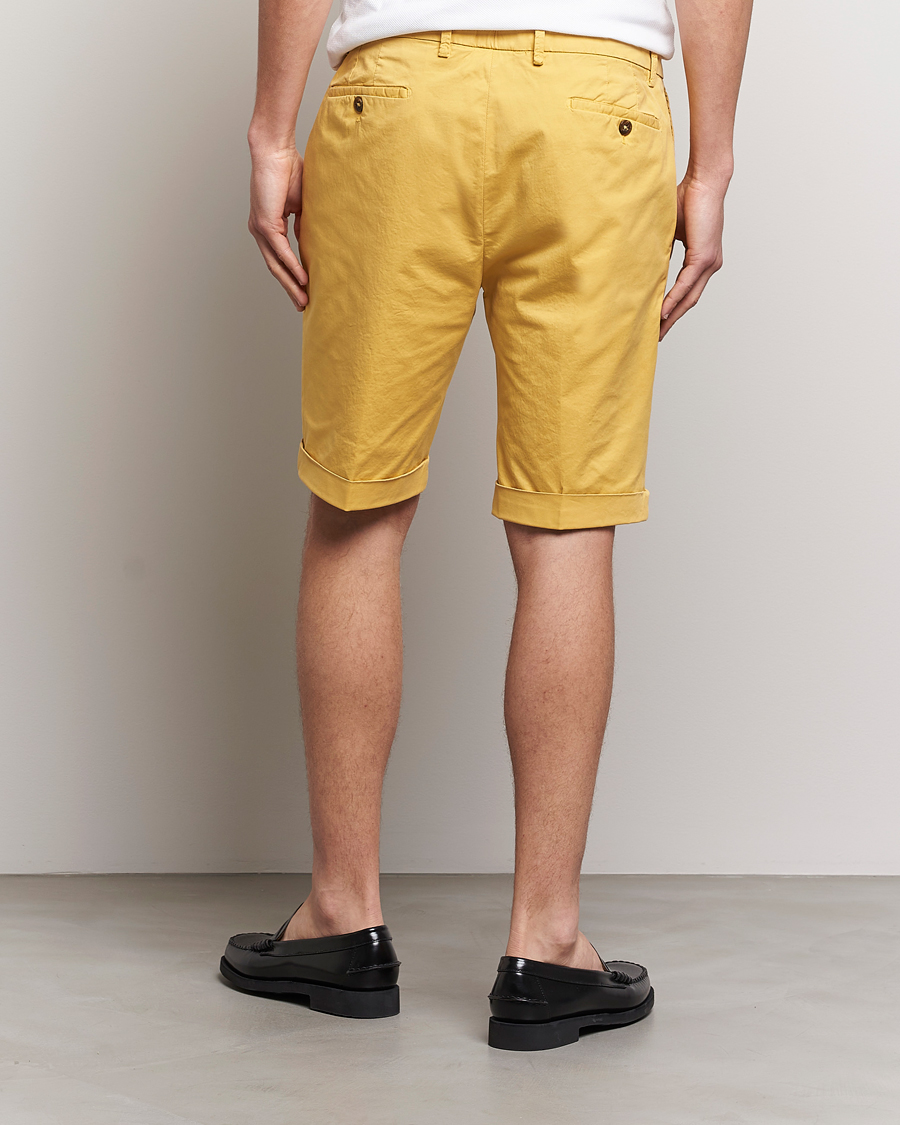 Herren | Shorts | Briglia 1949 | Pleated Cotton Shorts Yellow
