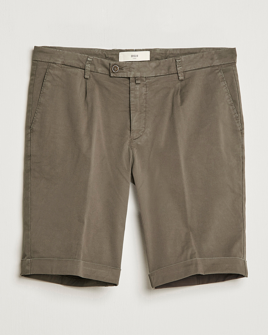 Herren | Shorts | Briglia 1949 | Pleated Cotton Shorts Brown