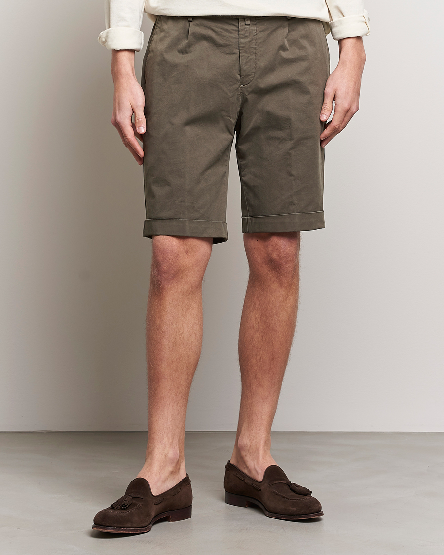 Herren | Shorts | Briglia 1949 | Pleated Cotton Shorts Brown