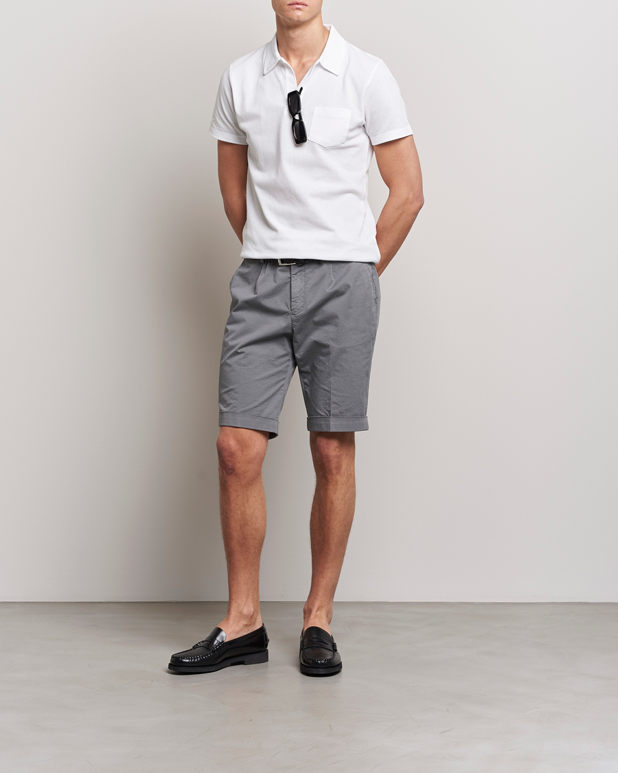 Herren | Shorts | Briglia 1949 | Pleated Cotton Shorts Grey