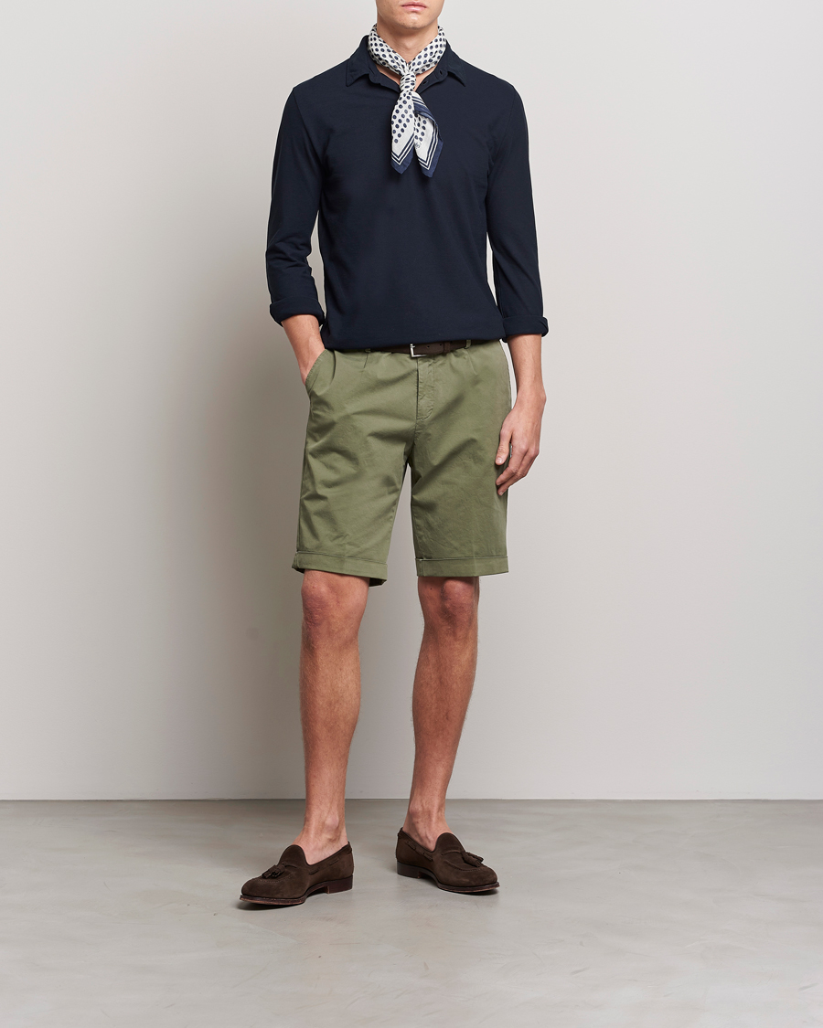 Herren | Shorts | Briglia 1949 | Pleated Cotton Shorts Olive
